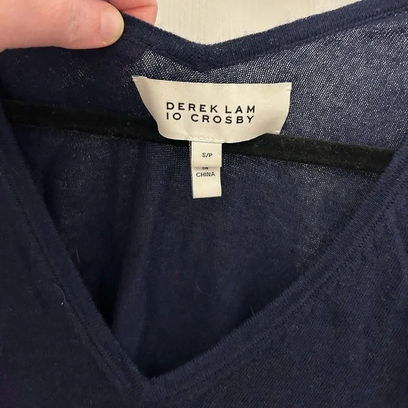 Derek Lam 10 Crosby Navy Knit Top, Sz S - Picture 3 of 6